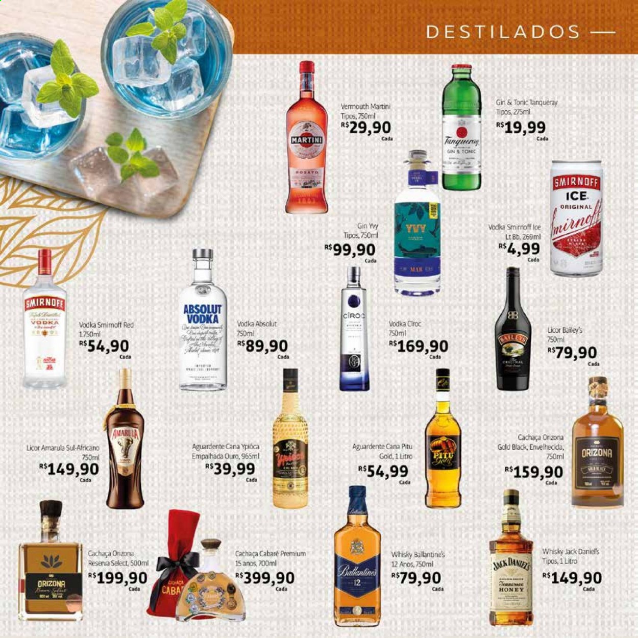 thumbnail - Folheto Bretas - 08/07/2021 - 31/07/2021 - Produtos em promoção - Absolut Vodka, gin, Jack Daniel's, vermouth, vodka, whiskey, Smirnoff, Martini, Cachaça, Ypióca. Página 4.