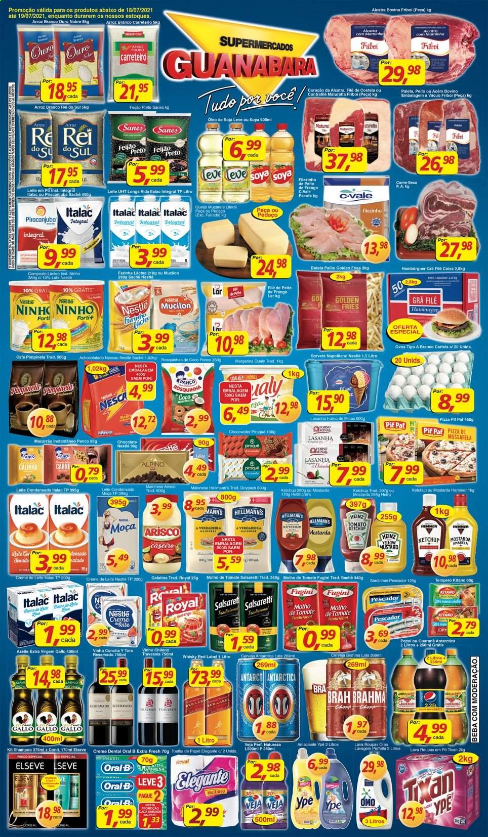 Folheto Supermercados Guanabara - 18/07/2021 - 19/07/2021. Página 1
