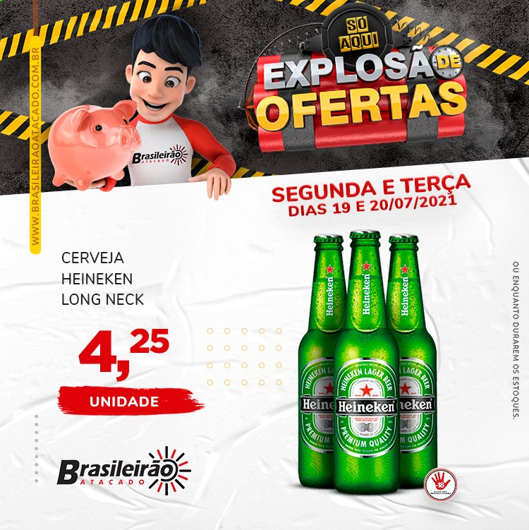 thumbnail - Folheto Brasileirão Atacado - 19/07/2021 - 20/07/2021 - Produtos em promoção - Heineken, cerveja. Página 1.