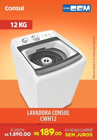 thumbnail - Folheto Lojas Cem - 19/07/2021 - 26/07/2021 - Produtos em promoção - máquina de lavar roupa. Página 3.