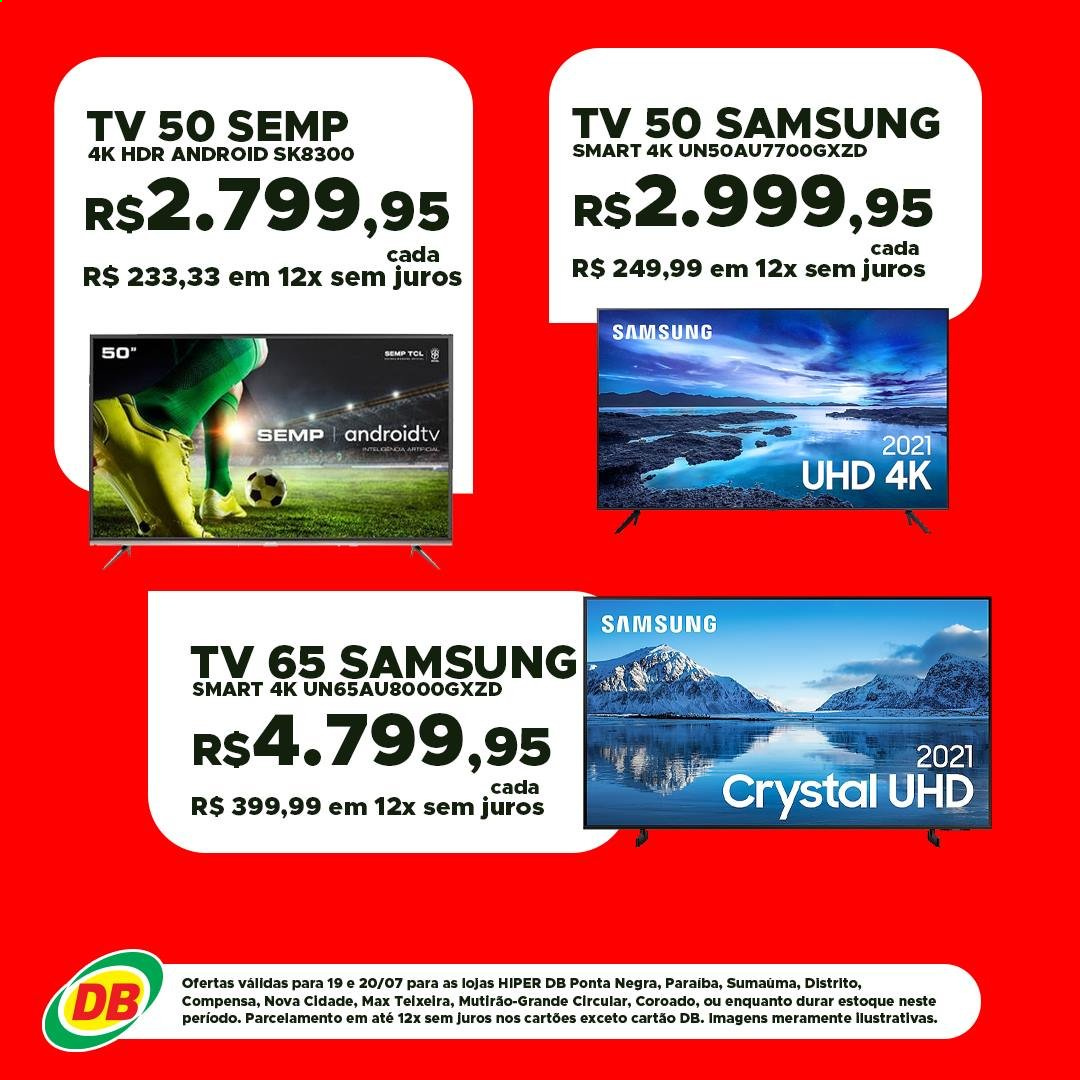 thumbnail - Folheto DB Supermercados - 19/07/2021 - 20/07/2021 - Produtos em promoção - Samsung. Página 1.