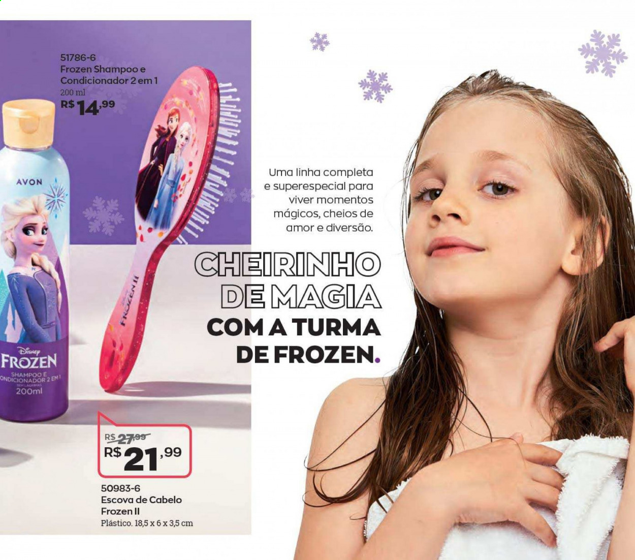 thumbnail - Folheto Avon - Produtos em promoção - Frozen, Disney, shampoo, Avon, escova, shampoo e condicionador, escova de cabelo. Página 81.
