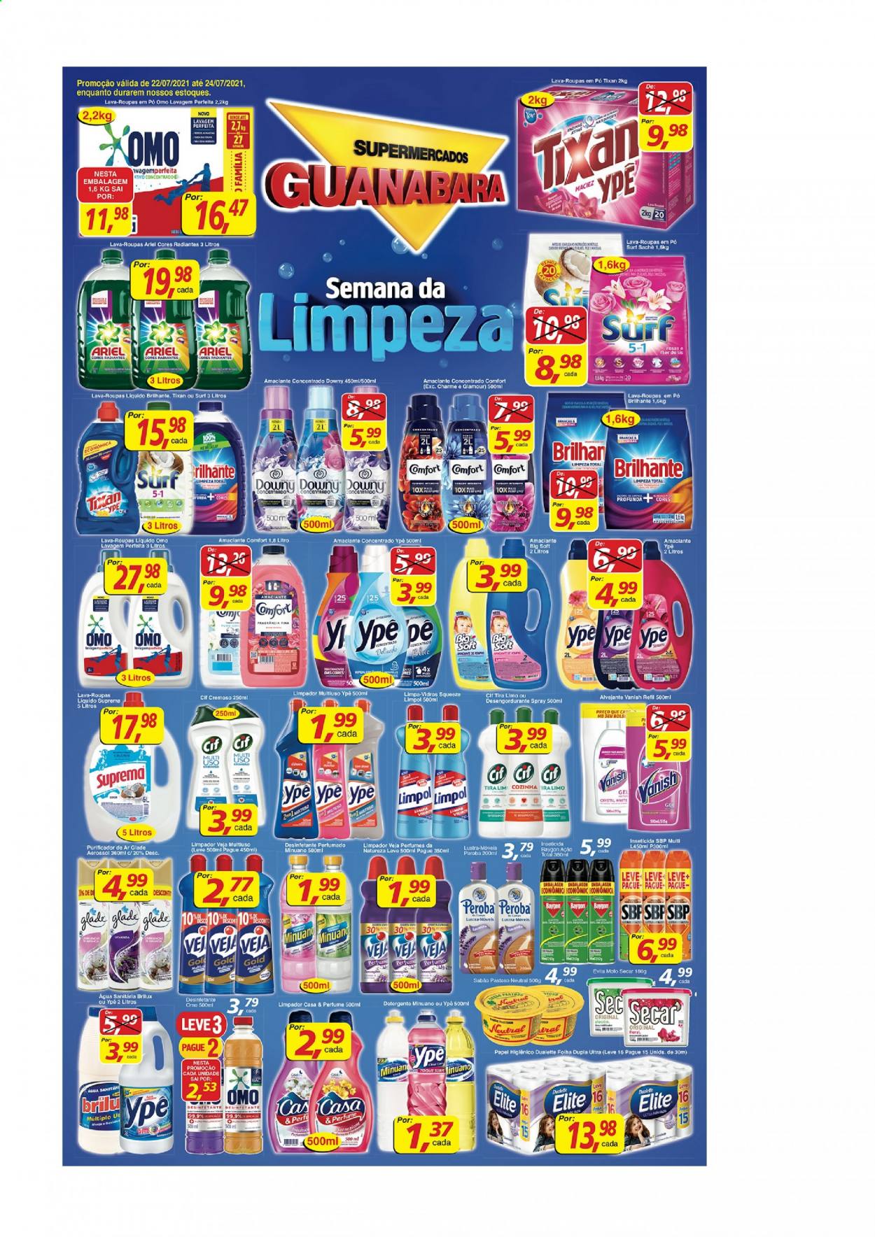 Folheto Supermercados Guanabara - 22/07/2021 - 24/07/2021. Página 1