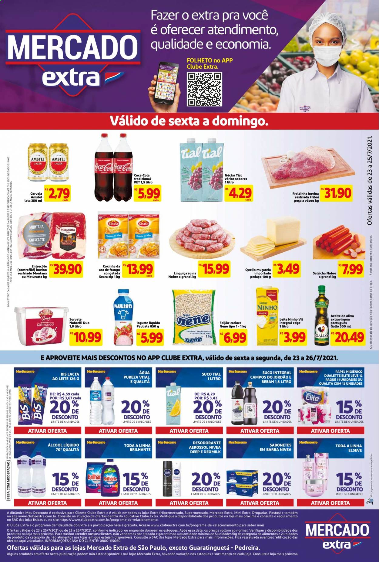Folheto Mercado Extra - 23/07/2021 - 26/07/2021. Página 1