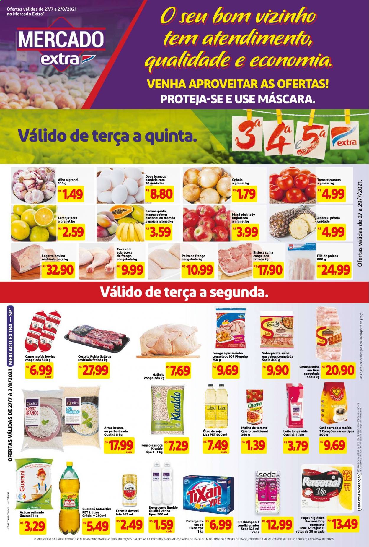 Folheto Mercado Extra - 27/07/2021 - 02/08/2021. Página 1