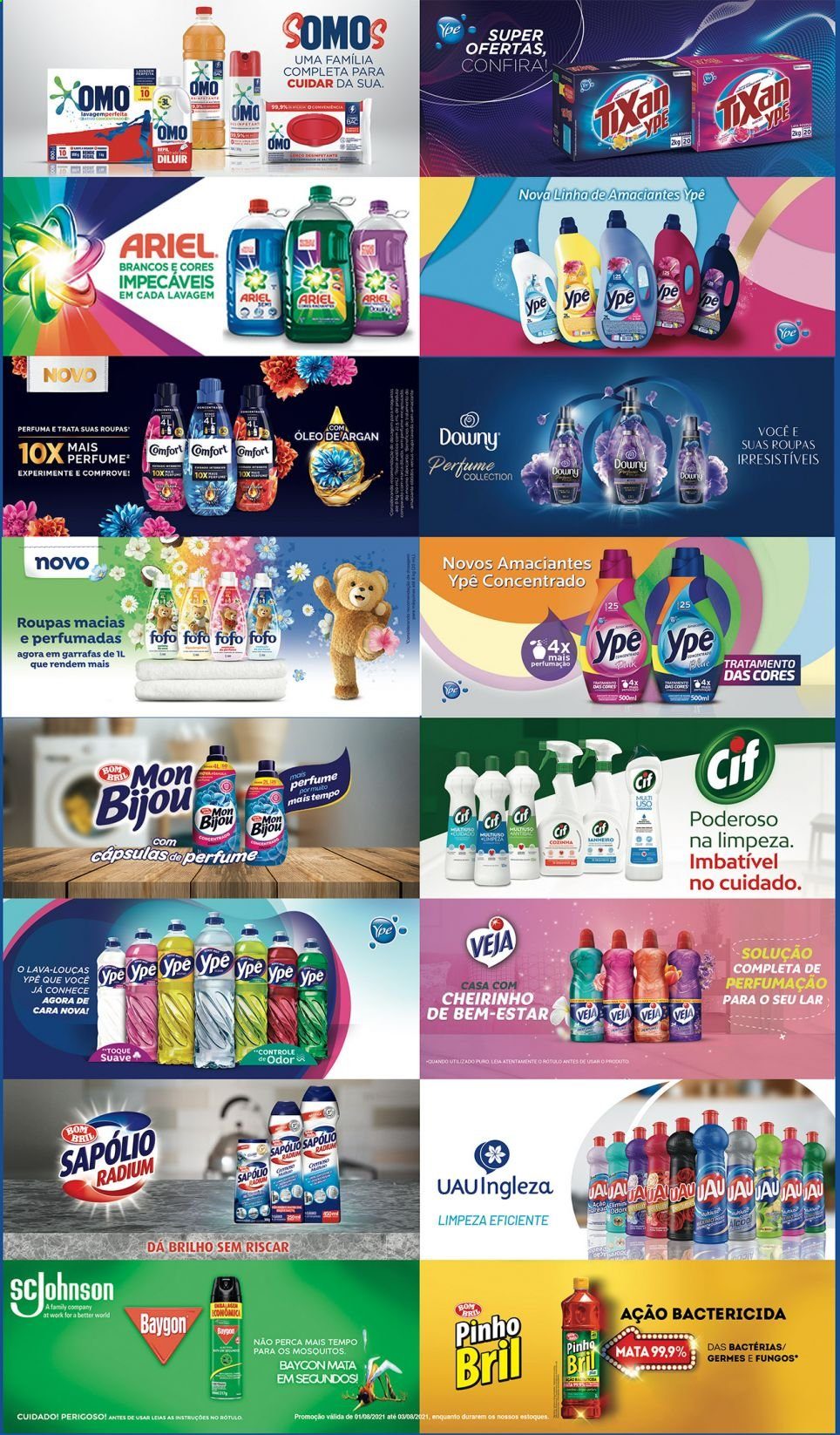 thumbnail - Folheto Supermercados Guanabara - 01/08/2021 - 03/08/2021 - Produtos em promoção - Cif, Ypê, Ariel, Downy, OMO, perfume. Página 2.