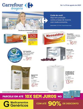 Folheto Carrefour Drogaria - 01.08.2021 - 31.08.2021.