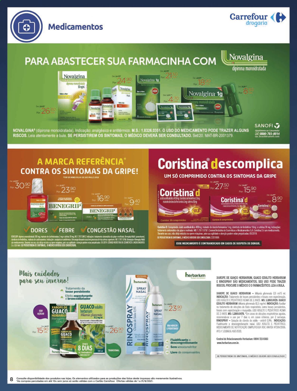 Folheto Carrefour Drogaria - 01/08/2021 - 31/08/2021. Página 8