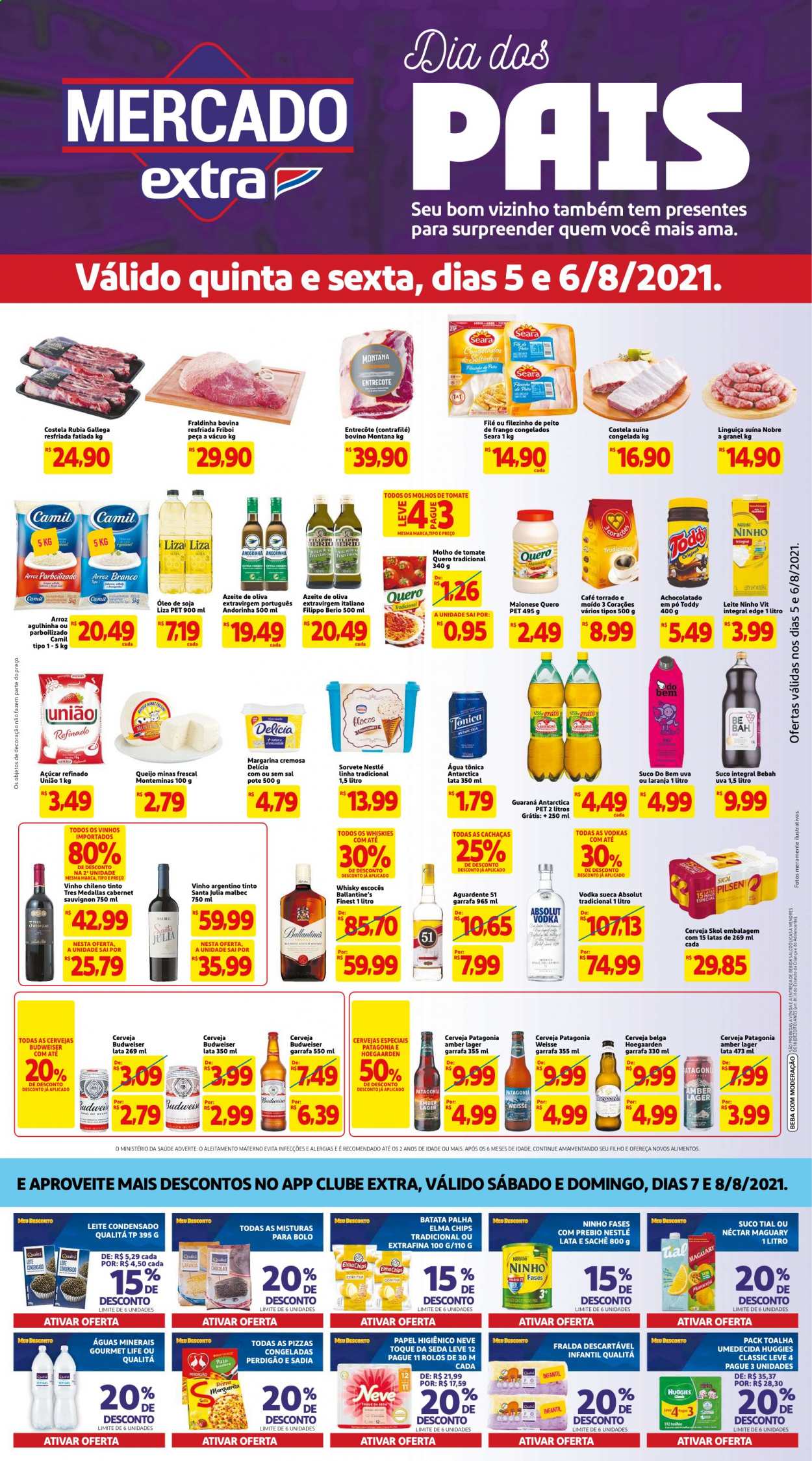 Folheto Mercado Extra - 05/08/2021 - 08/08/2021. Página 1