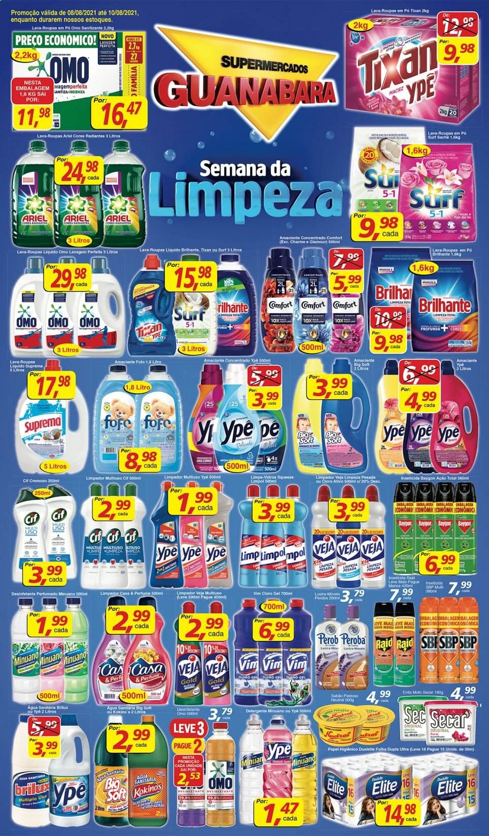 Folheto Supermercados Guanabara - 08/08/2021 - 10/08/2021. Página 1