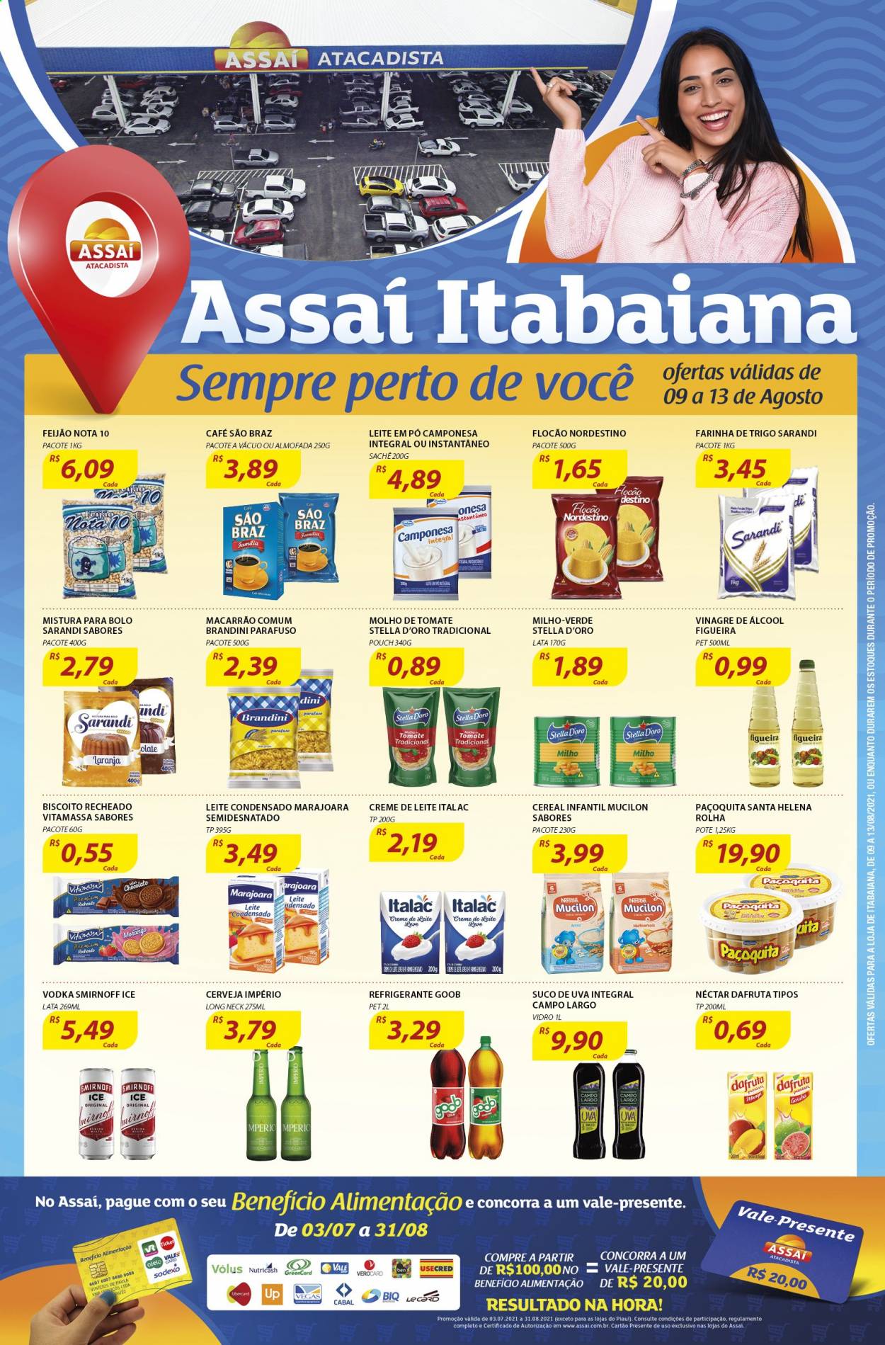 Folheto Assaí Atacadista - 09/08/2021 - 13/08/2021. Página 1