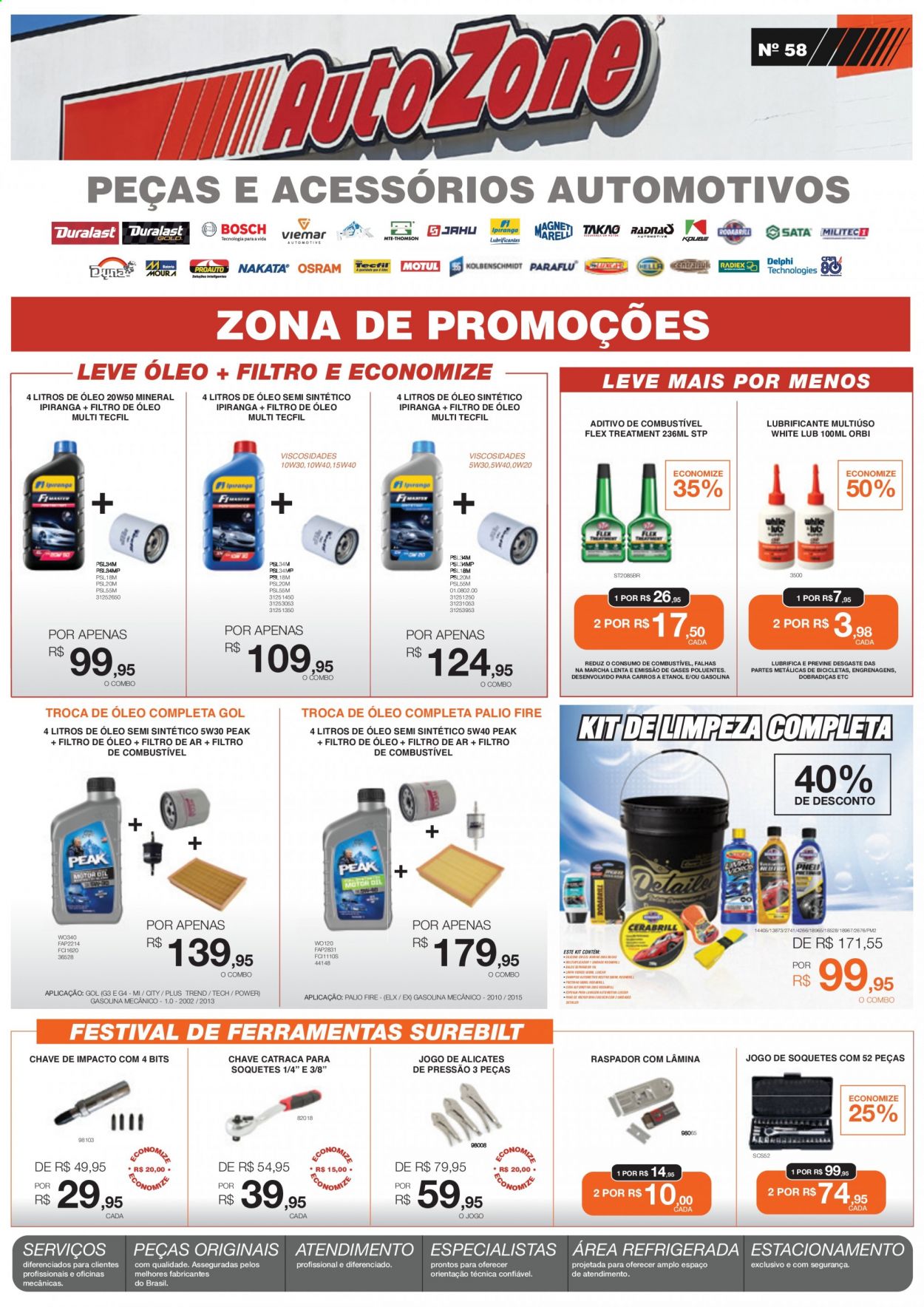 thumbnail - Folheto AutoZone - 02/08/2021 - 03/10/2021 - Produtos em promoção - Osram, Bosch, alicate, soquetes, aditivo de combustível. Página 1.