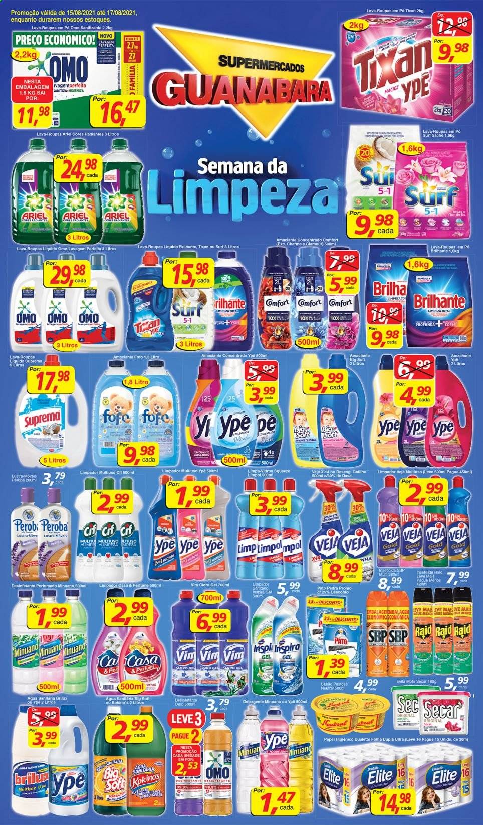 Folheto Supermercados Guanabara - 15/08/2021 - 17/08/2021. Página 1