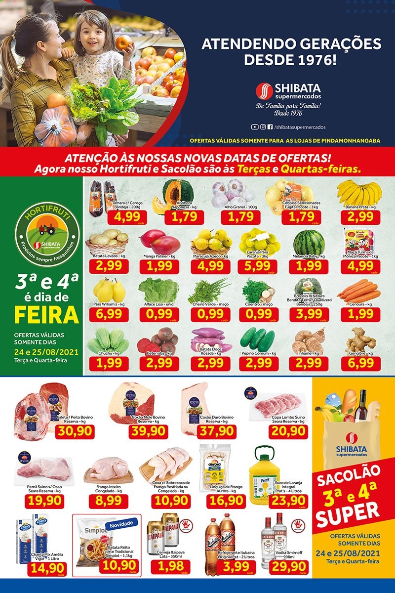 Folheto Shibata Supermercados - 24/08/2021 - 30/08/2021. Página 1