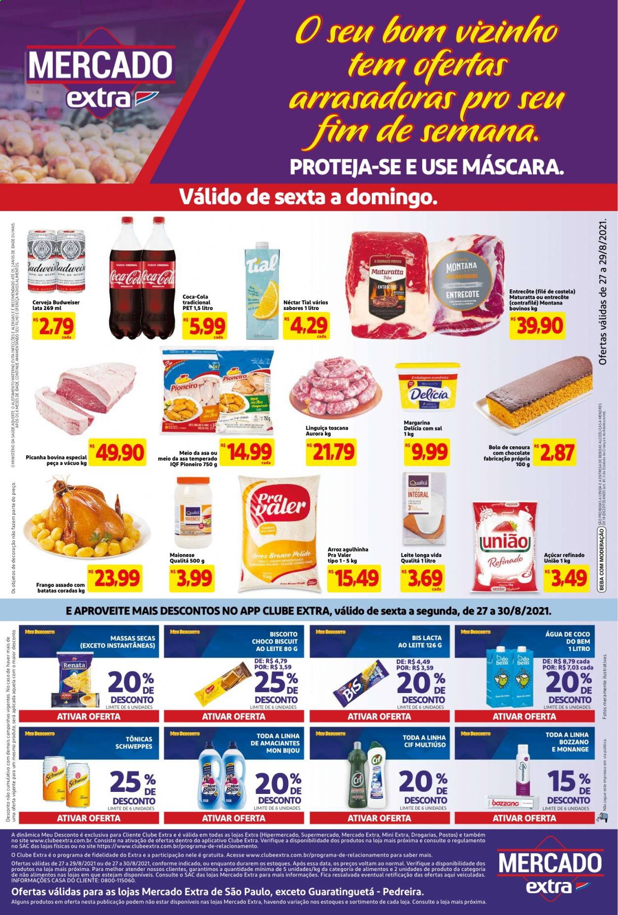 Folheto Mercado Extra - 27/08/2021 - 30/08/2021. Página 1