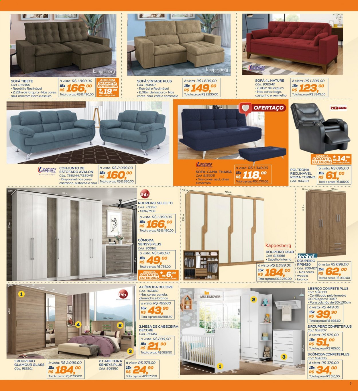 thumbnail - Folheto Lojas Colombo - 01/09/2021 - 30/09/2021 - Produtos em promoção - espelho, Glamour, cômoda, sofá, poltrona, colchão, roupeiro, mesa de cabeceira, berço, cama. Página 3.