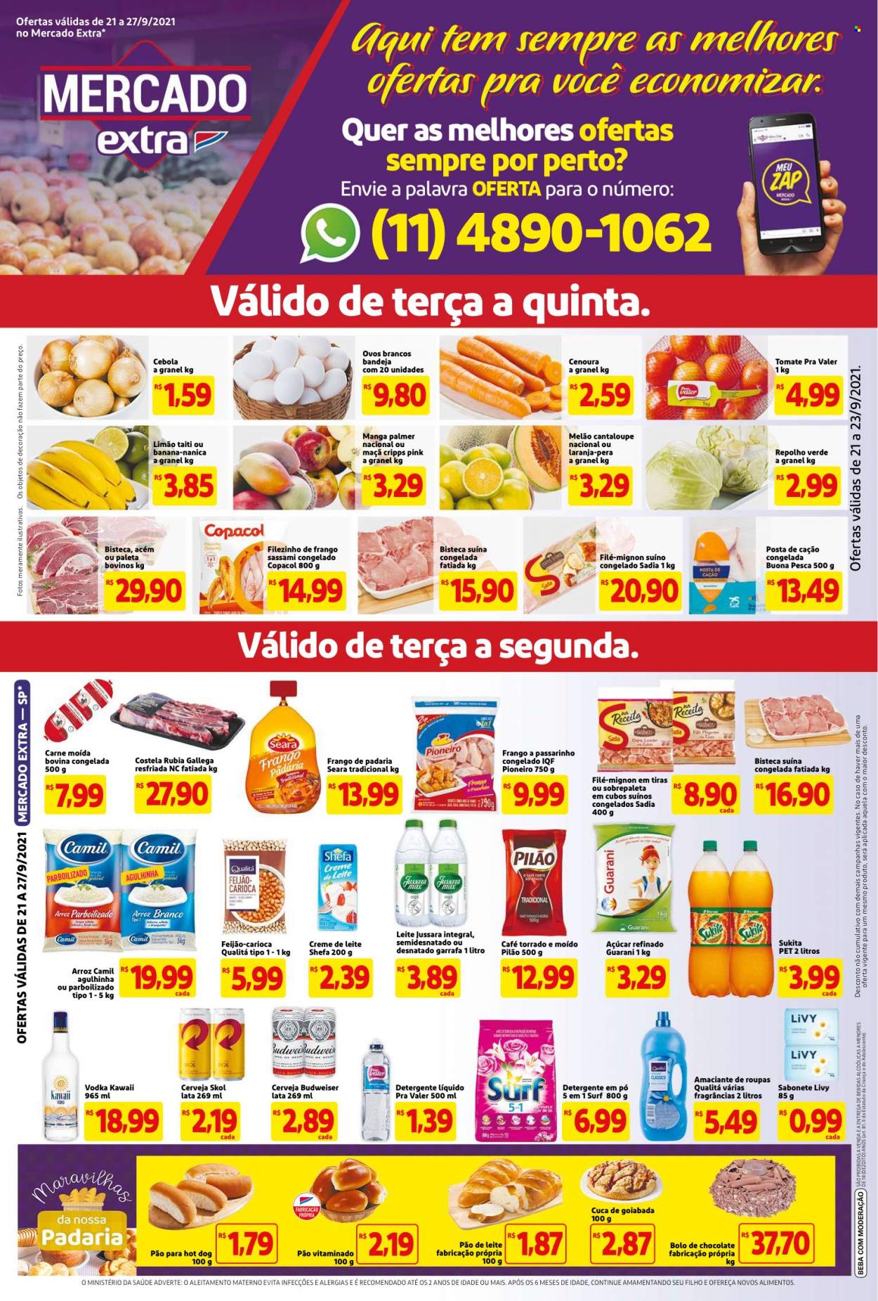 Folheto Mercado Extra - 21/09/2021 - 27/09/2021. Página 1