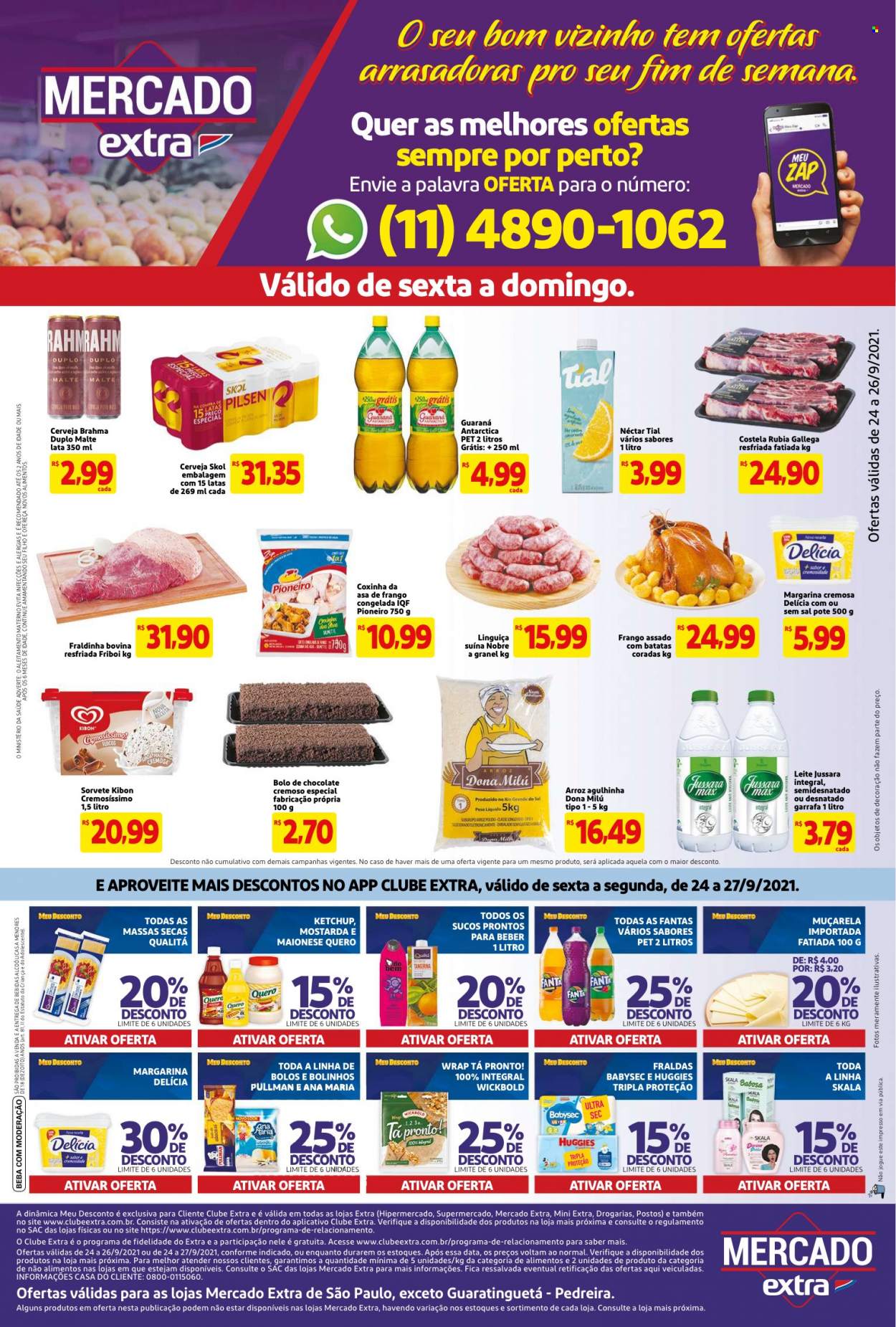 Folheto Mercado Extra - 24/09/2021 - 27/09/2021. Página 1