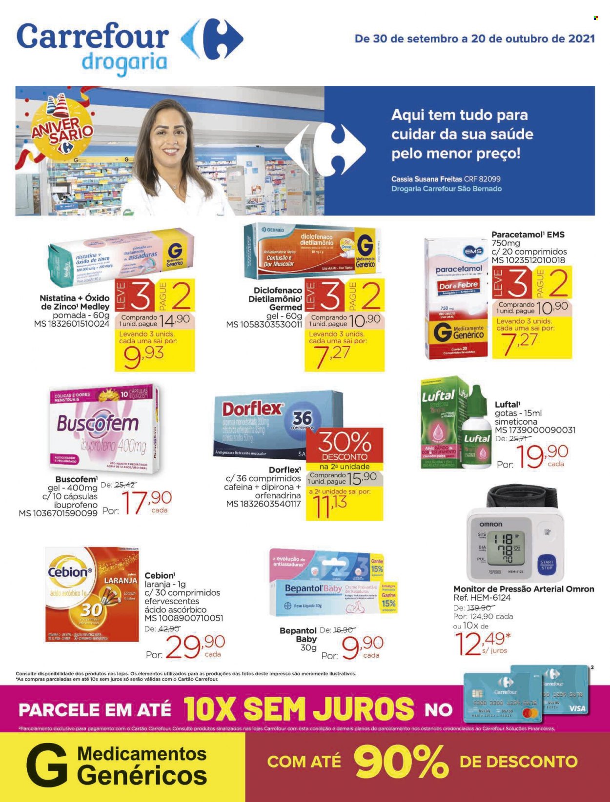 Folheto Carrefour Drogaria - 30/09/2021 - 20/10/2021. Página 1