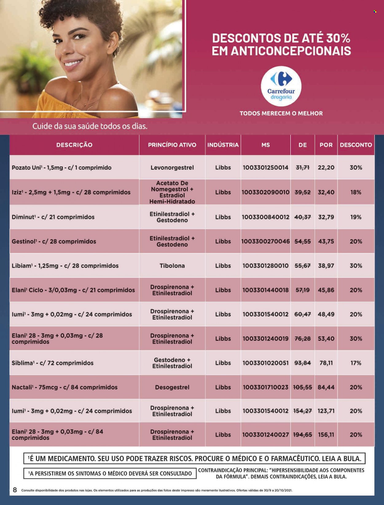 Folheto Carrefour Drogaria - 30/09/2021 - 20/10/2021. Página 8