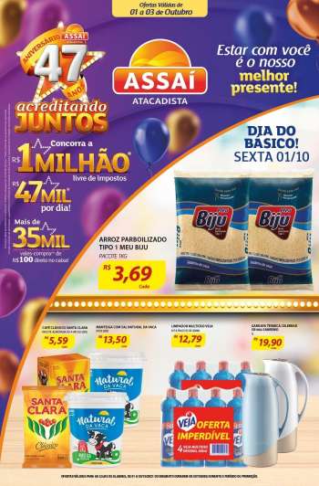 Folheto Assaí Atacadista - 01.10.2021 - 03.10.2021.