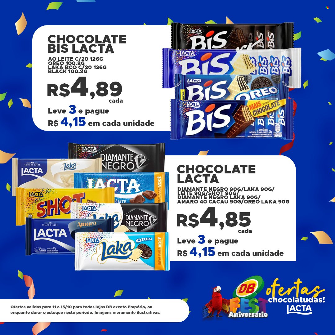 thumbnail - Folheto DB Supermercados - 11/10/2021 - 15/10/2021 - Produtos em promoção - Oreo, chocolate. Página 1.