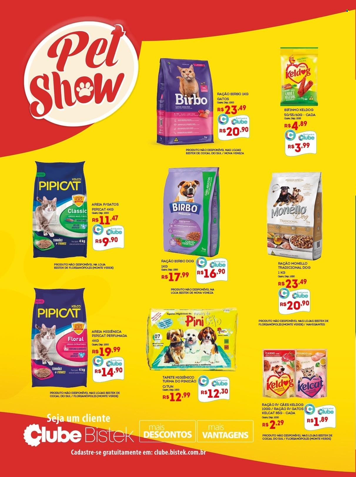 thumbnail - Folheto Bistek Supermercados - 13/10/2021 - 26/10/2021 - Produtos em promoção - carne, frango, areia vegetal, Kelco, alimentos para gatos, alimentos para cães, ração, tapete. Página 2.