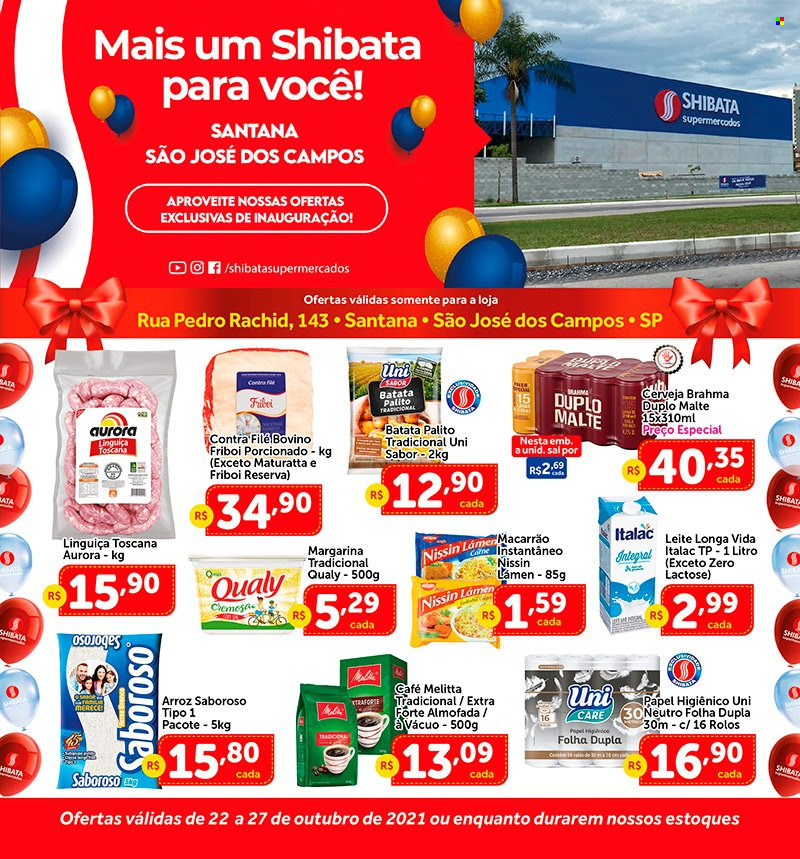 Folheto Shibata Supermercados - 22/10/2021 - 27/10/2021. Página 1