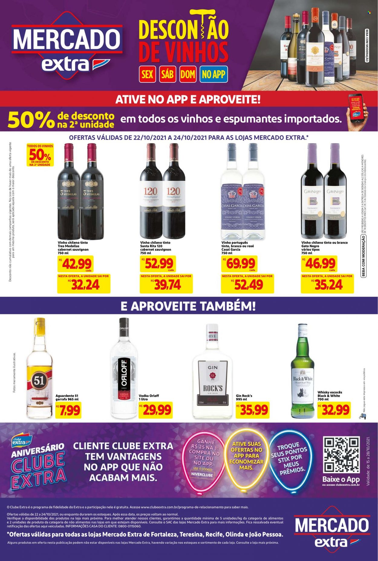 Folheto Mercado Extra - 22/10/2021 - 24/10/2021. Página 1