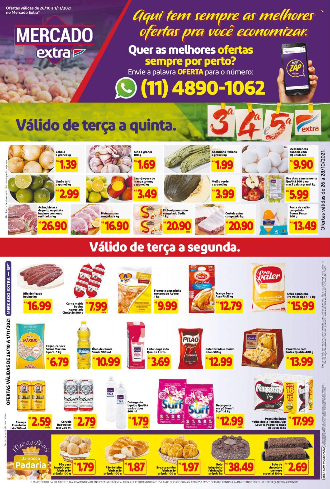 Folheto Mercado Extra - 26/10/2021 - 01/11/2021. Página 1