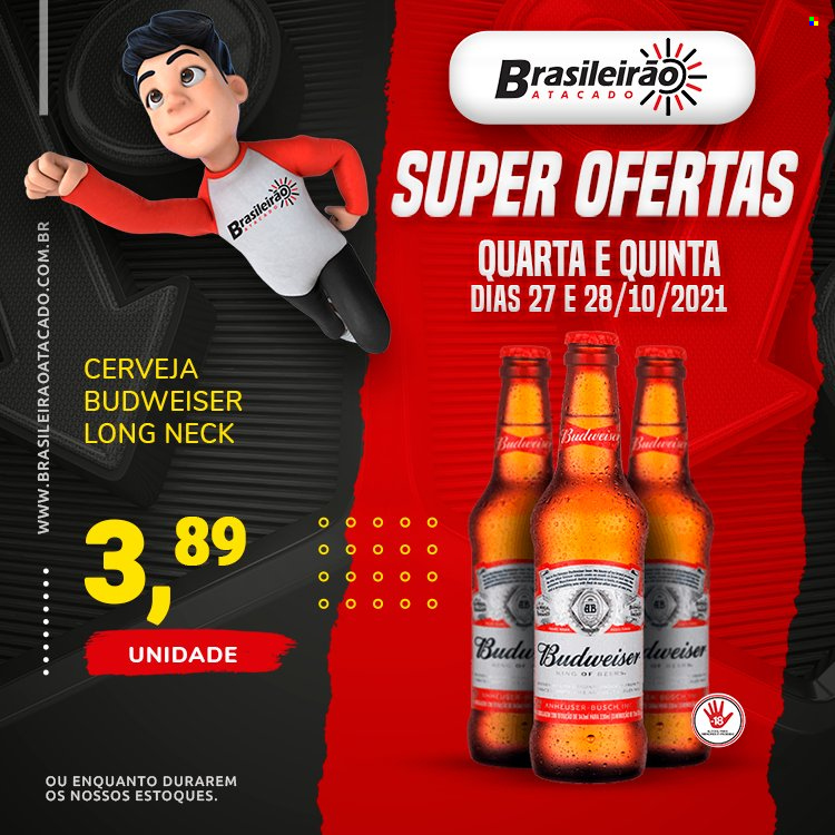 thumbnail - Folheto Brasileirão Atacado - 27/10/2021 - 28/10/2021 - Produtos em promoção - Budweiser, cerveja. Página 1.