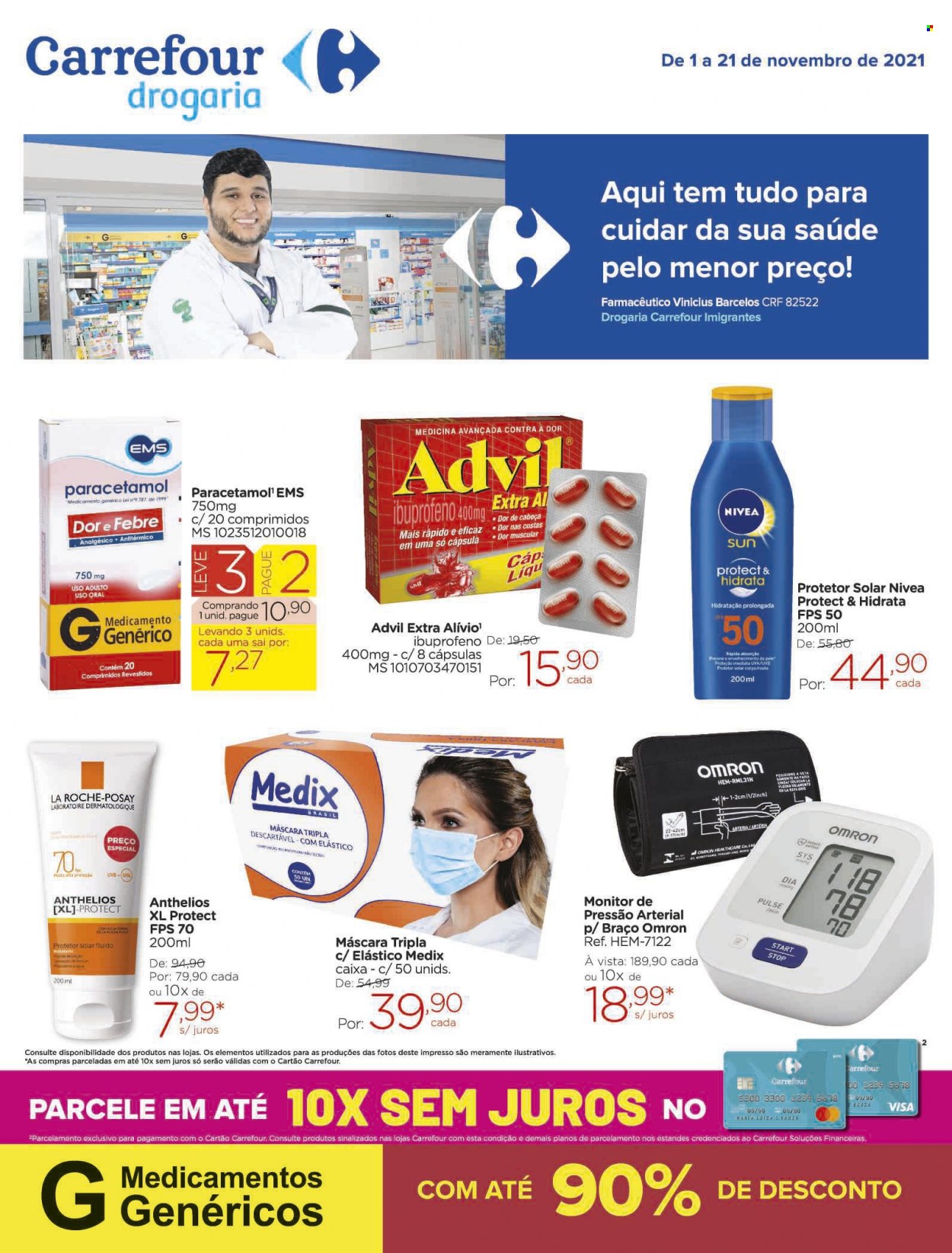 Folheto Carrefour Drogaria - 01/11/2021 - 21/11/2021. Página 1