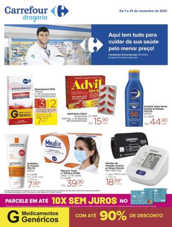 Folheto Carrefour Drogaria - 01/11/2021 - 21/11/2021.