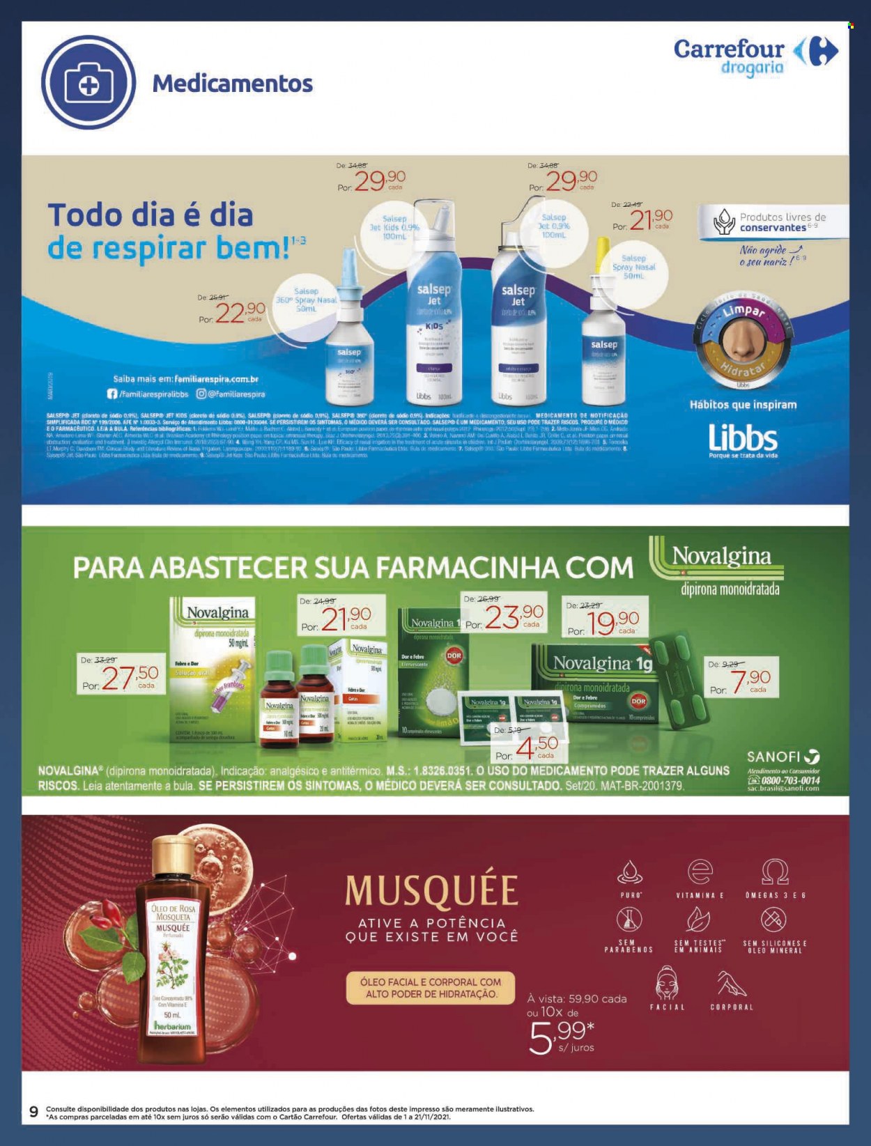 Folheto Carrefour Drogaria - 01/11/2021 - 21/11/2021. Página 9