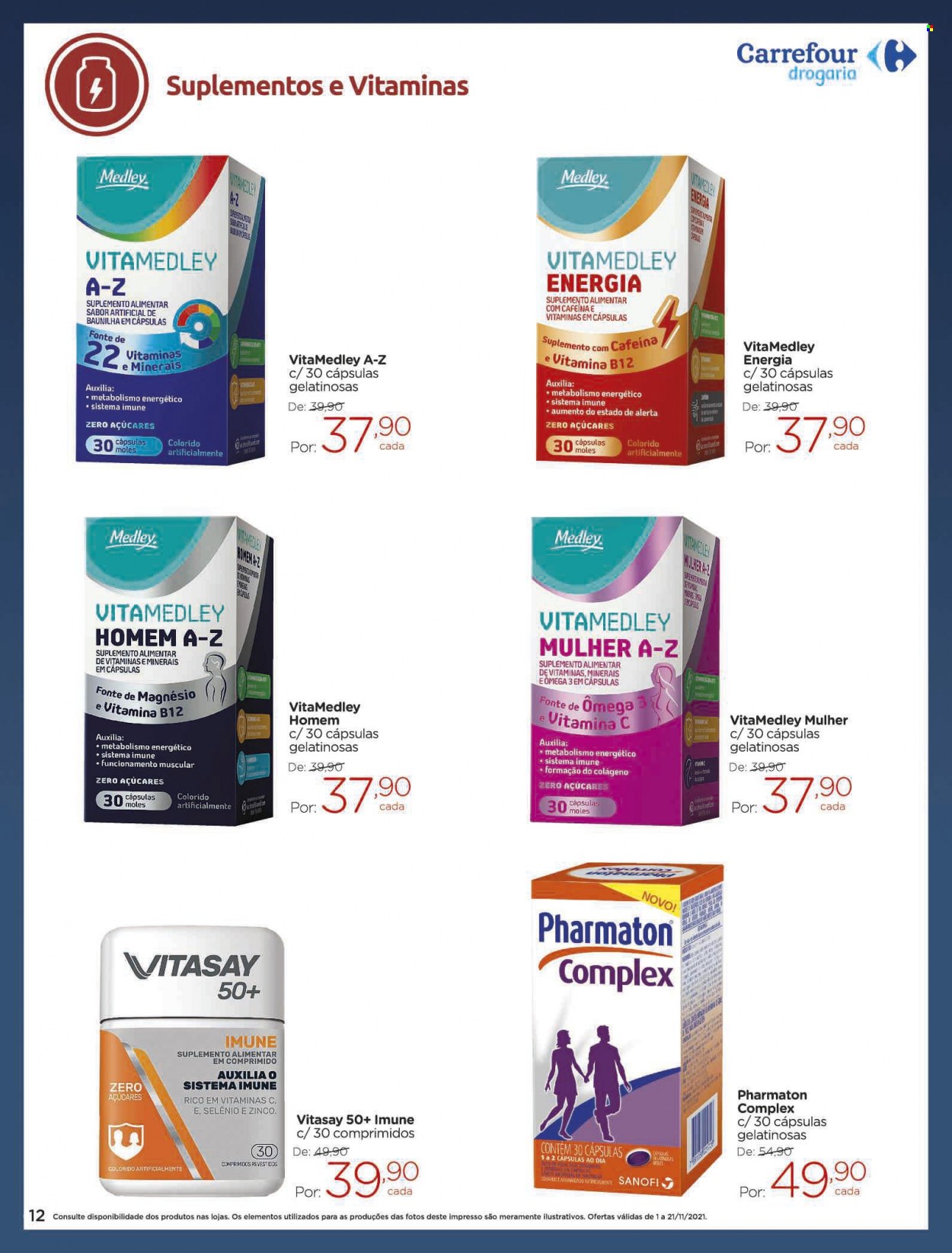 Folheto Carrefour Drogaria - 01/11/2021 - 21/11/2021. Página 12
