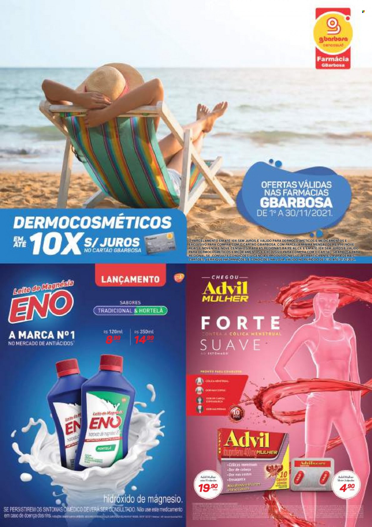 thumbnail - Folheto Gbarbosa - 01/11/2021 - 30/11/2021 - Produtos em promoção - leite, hortelã, Advil. Página 1.