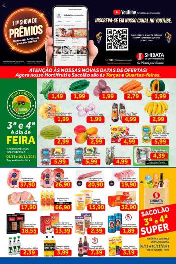 Folheto Shibata Supermercados - 09/11/2021 - 15/11/2021.