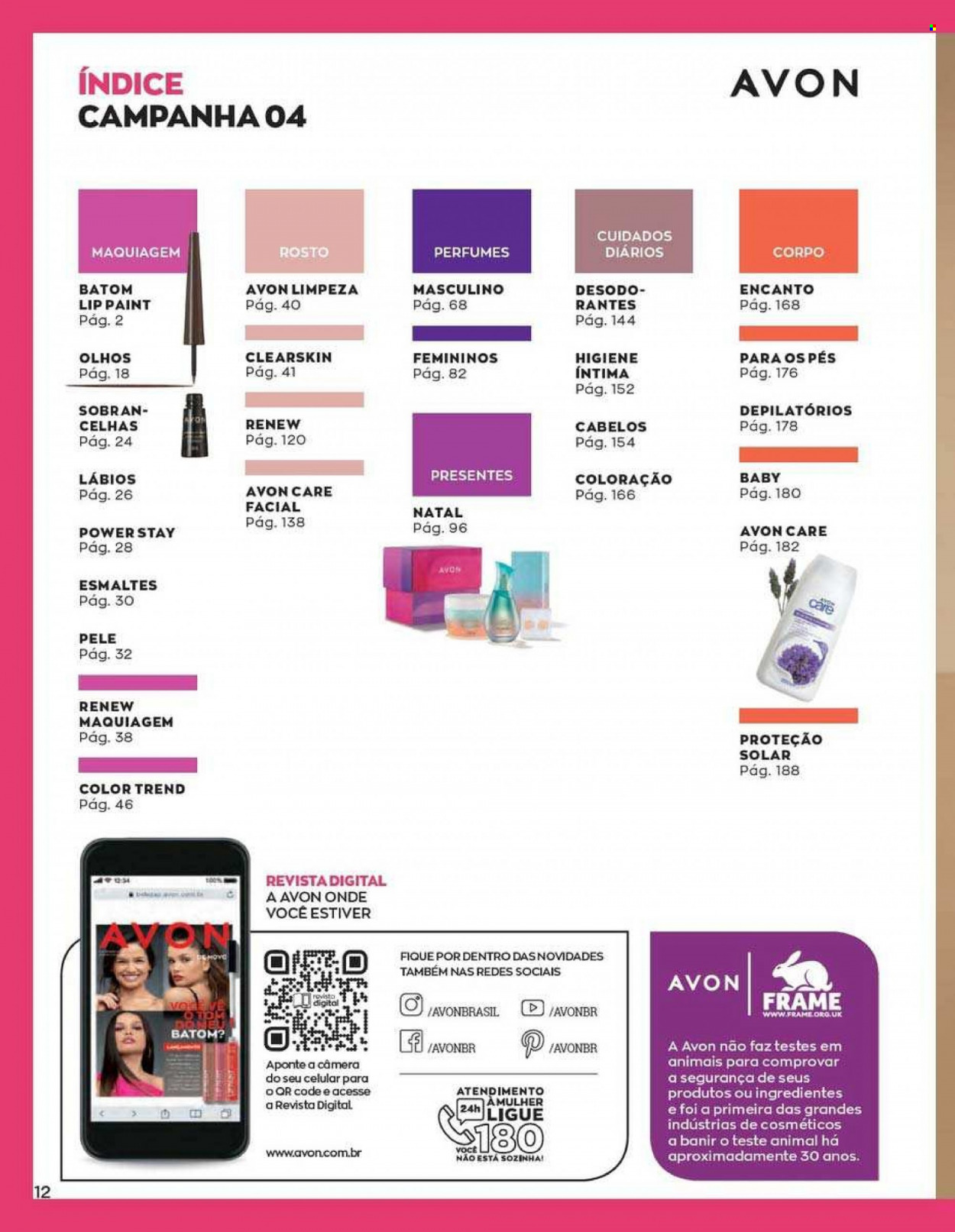 thumbnail - Folheto Avon - Produtos em promoção - Avon, batom, maquiagem, perfume. Página 12.