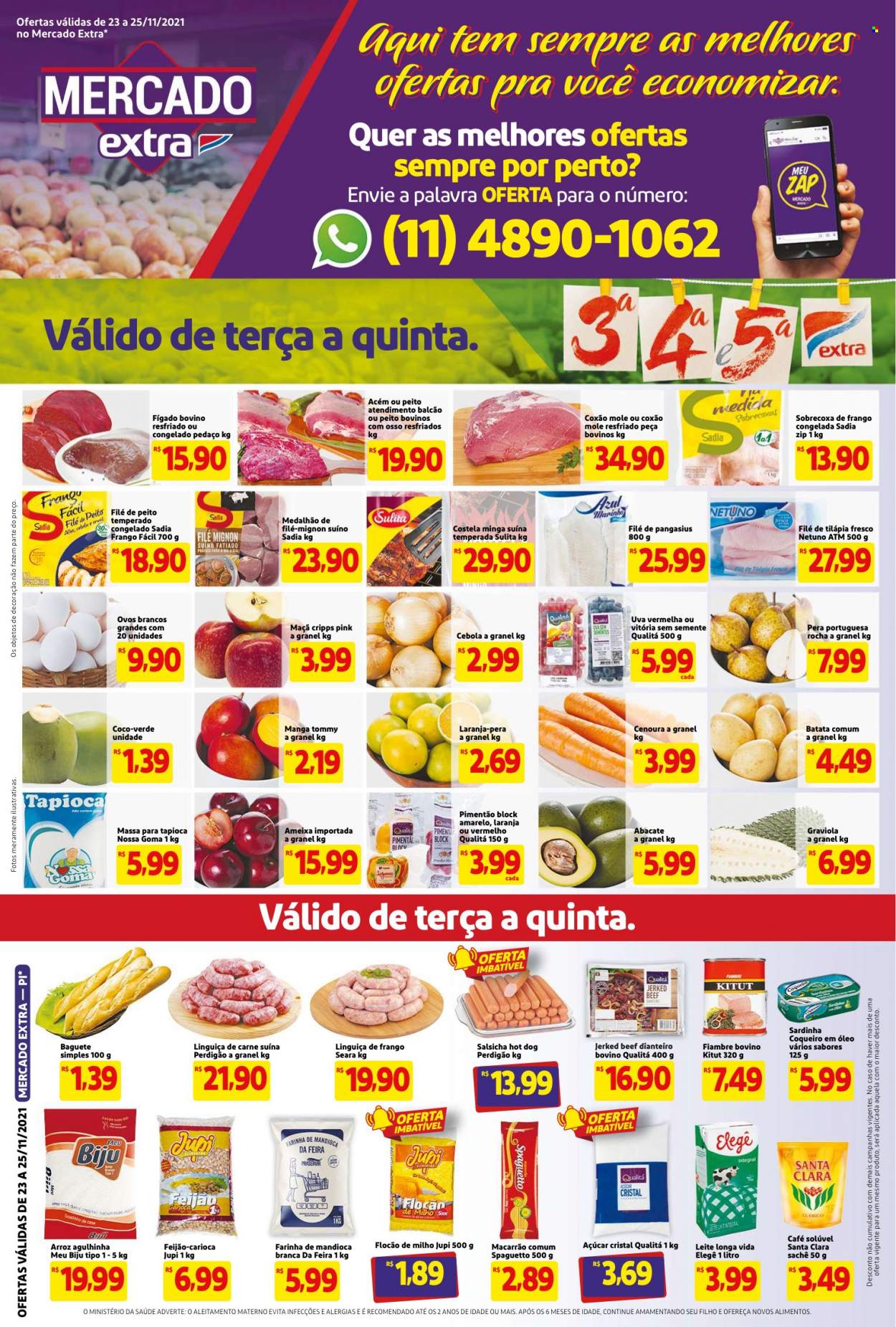 Folheto Mercado Extra - 23/11/2021 - 25/11/2021. Página 1