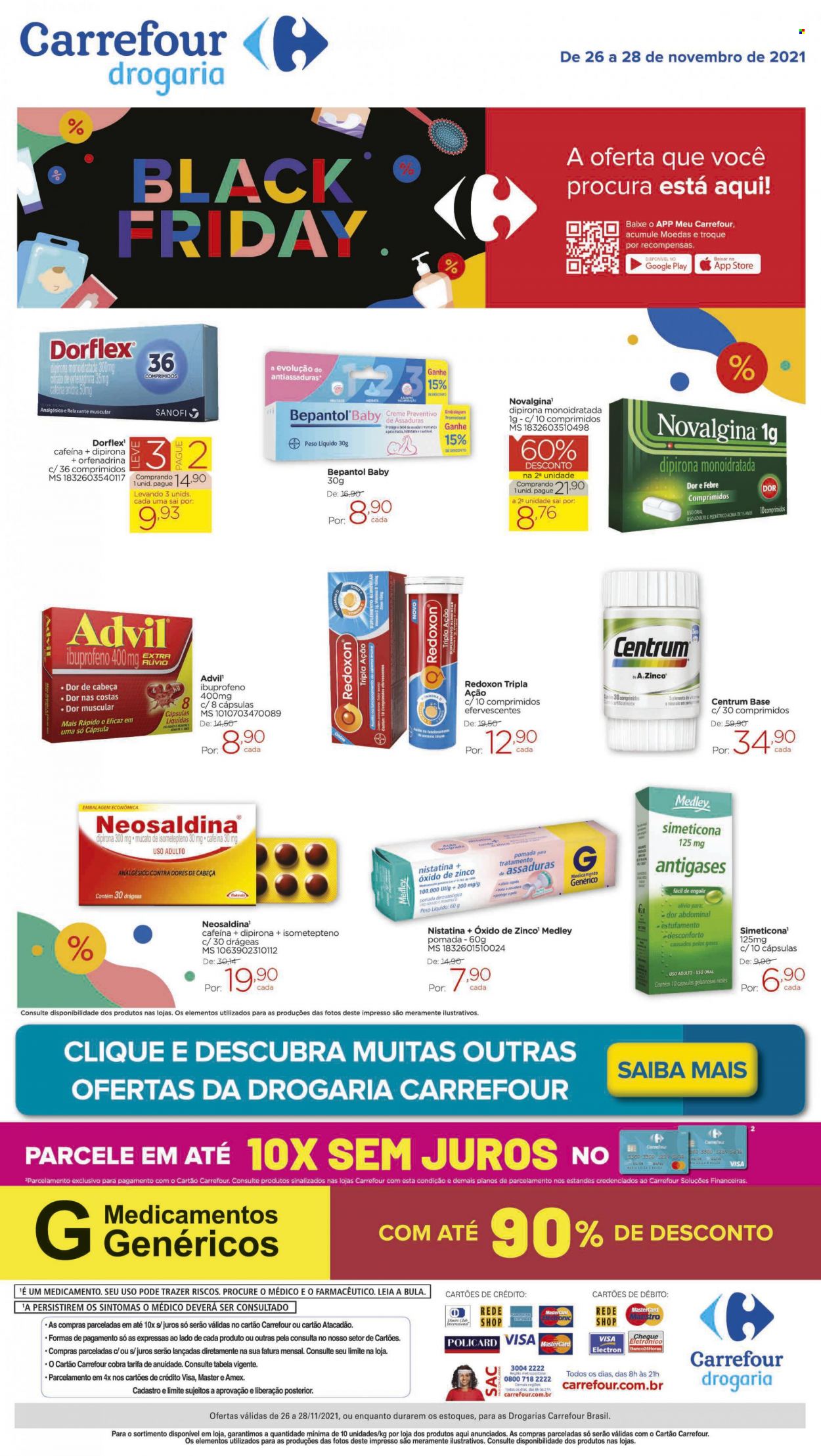Folheto Carrefour Drogaria - 26/11/2021 - 28/11/2021. Página 1