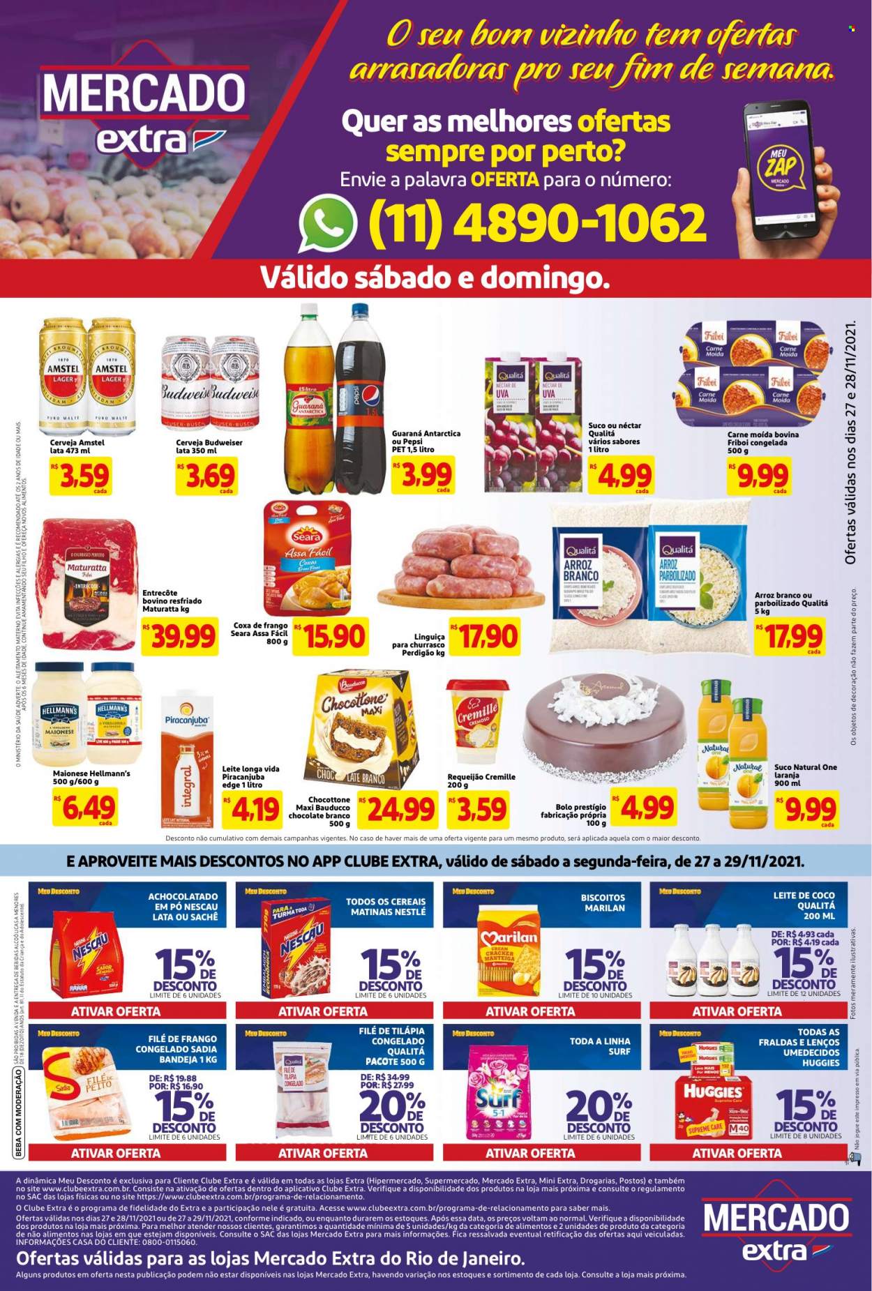 Folheto Mercado Extra - 27/11/2021 - 29/11/2021. Página 1