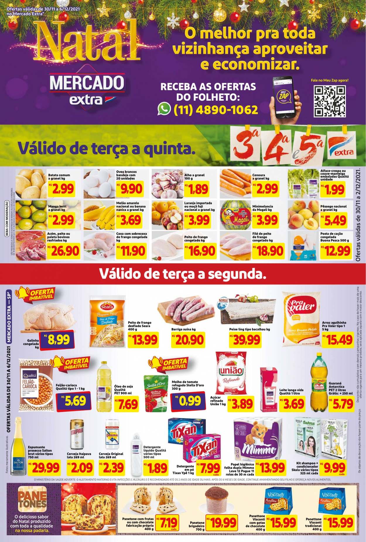 Folheto Mercado Extra - 30/11/2021 - 06/12/2021. Página 1
