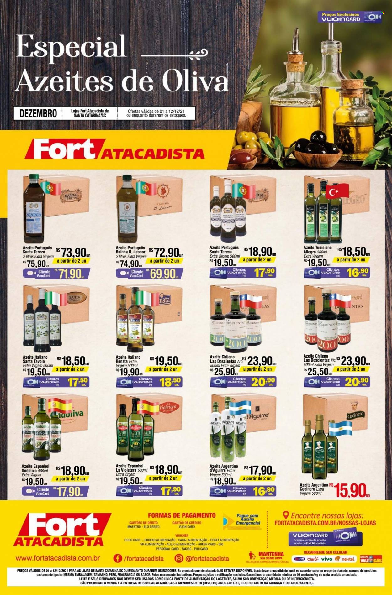 thumbnail - Folheto Fort Atacadista - 01/12/2021 - 12/12/2021 - Produtos em promoção - nata, azeite de oliva. Página 1.