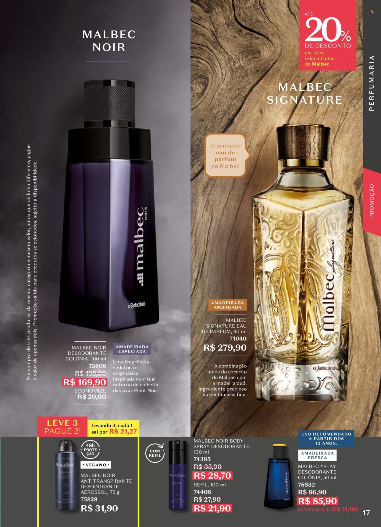 thumbnail - Folheto O Boticário - 26/12/2021 - 23/01/2022 - Produtos em promoção - desodorante, antitranspirante, eau de parfum, perfume. Página 17.