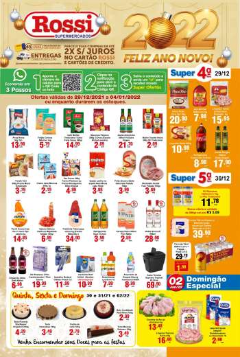 Folheto Rossi Supermercados - 29/12/2021 - 04/01/2022.