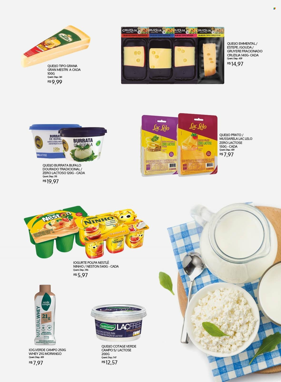 thumbnail - Folheto Bistek Supermercados - 05/01/2022 - 01/02/2022 - Produtos em promoção - queijo, cottage, gouda, Gruyère, queijo prato, mozzarella, iogurte, Nestlé, Ninho. Página 7.