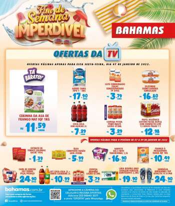 Folheto Bahamas Supermercados - 07/01/2022 - 09/01/2022.