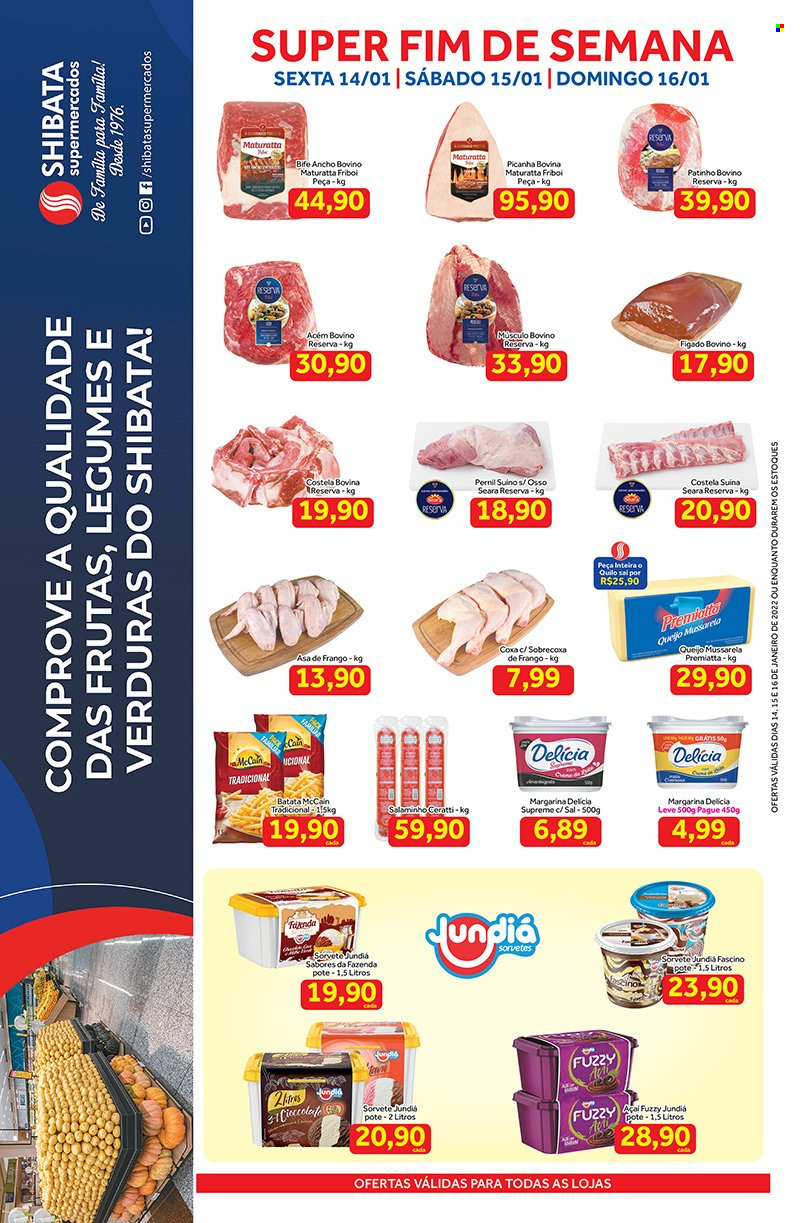 Folheto Shibata Supermercados - 14/01/2022 - 16/01/2022. Página 1