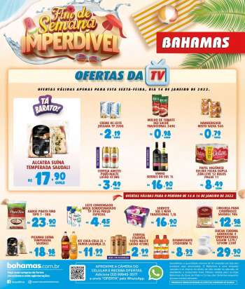 Folheto Bahamas Supermercados - 14/01/2022 - 16/01/2022.
