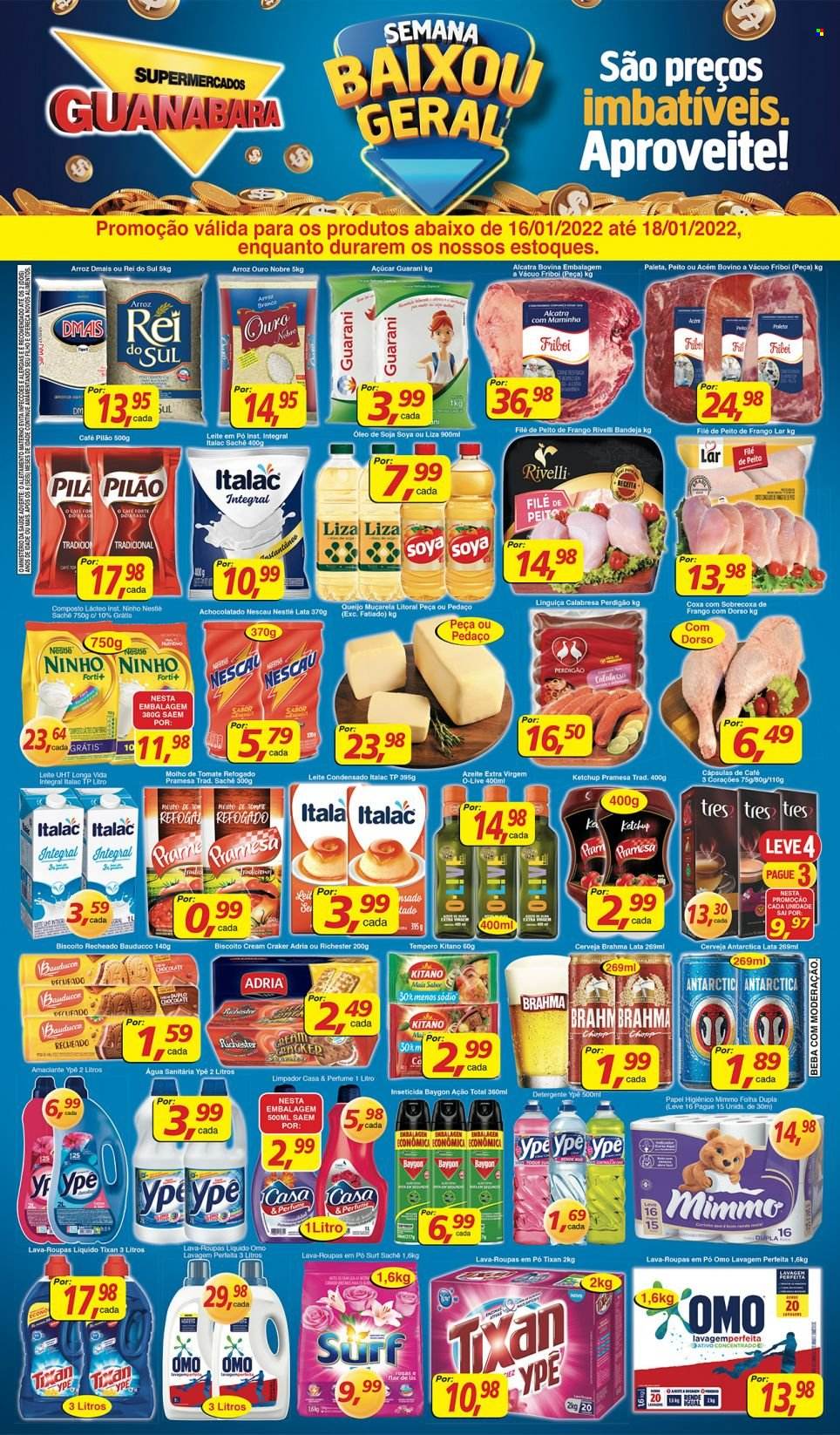 Folheto Supermercados Guanabara - 16/01/2022 - 18/01/2022. Página 1